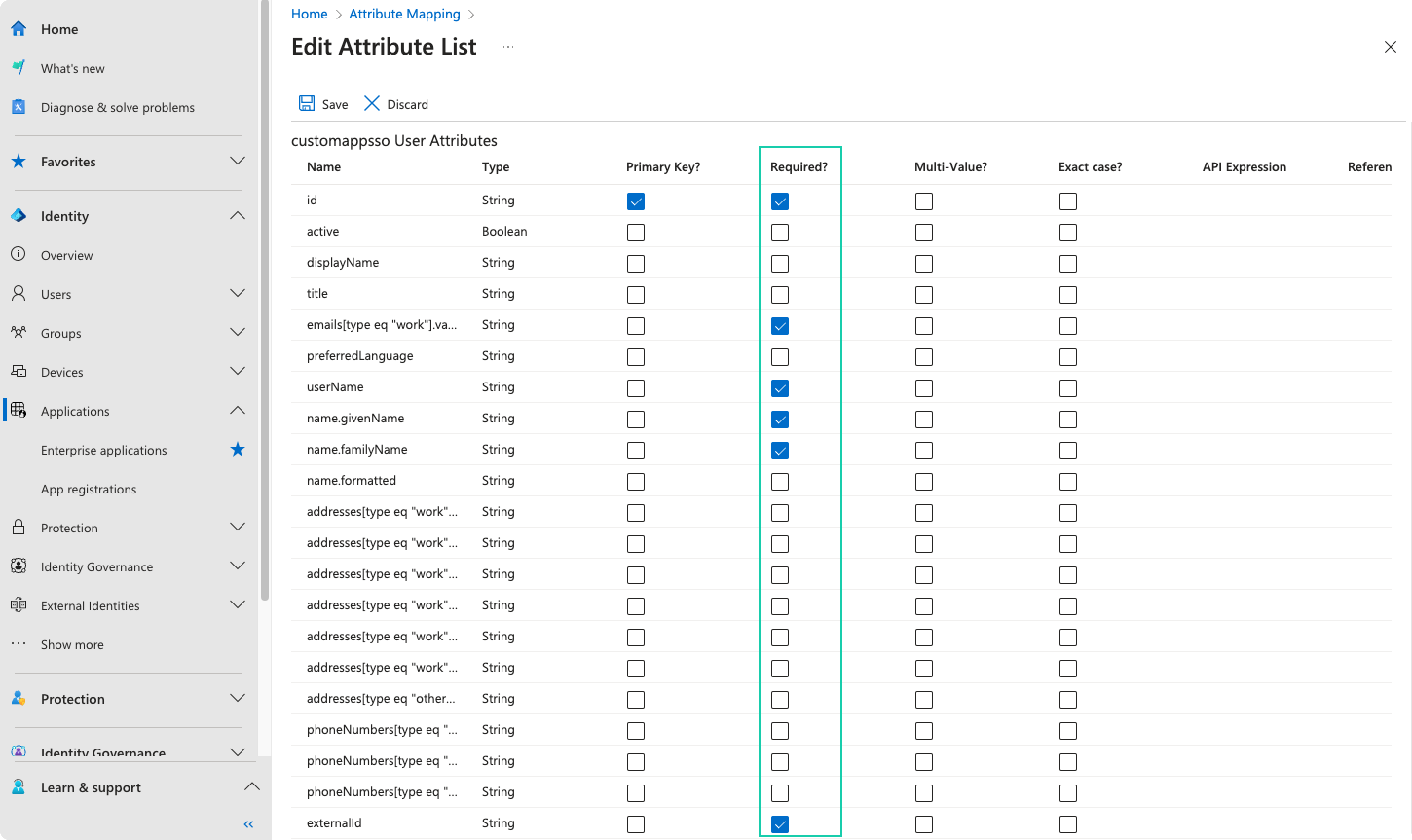 navigation custom attributes
