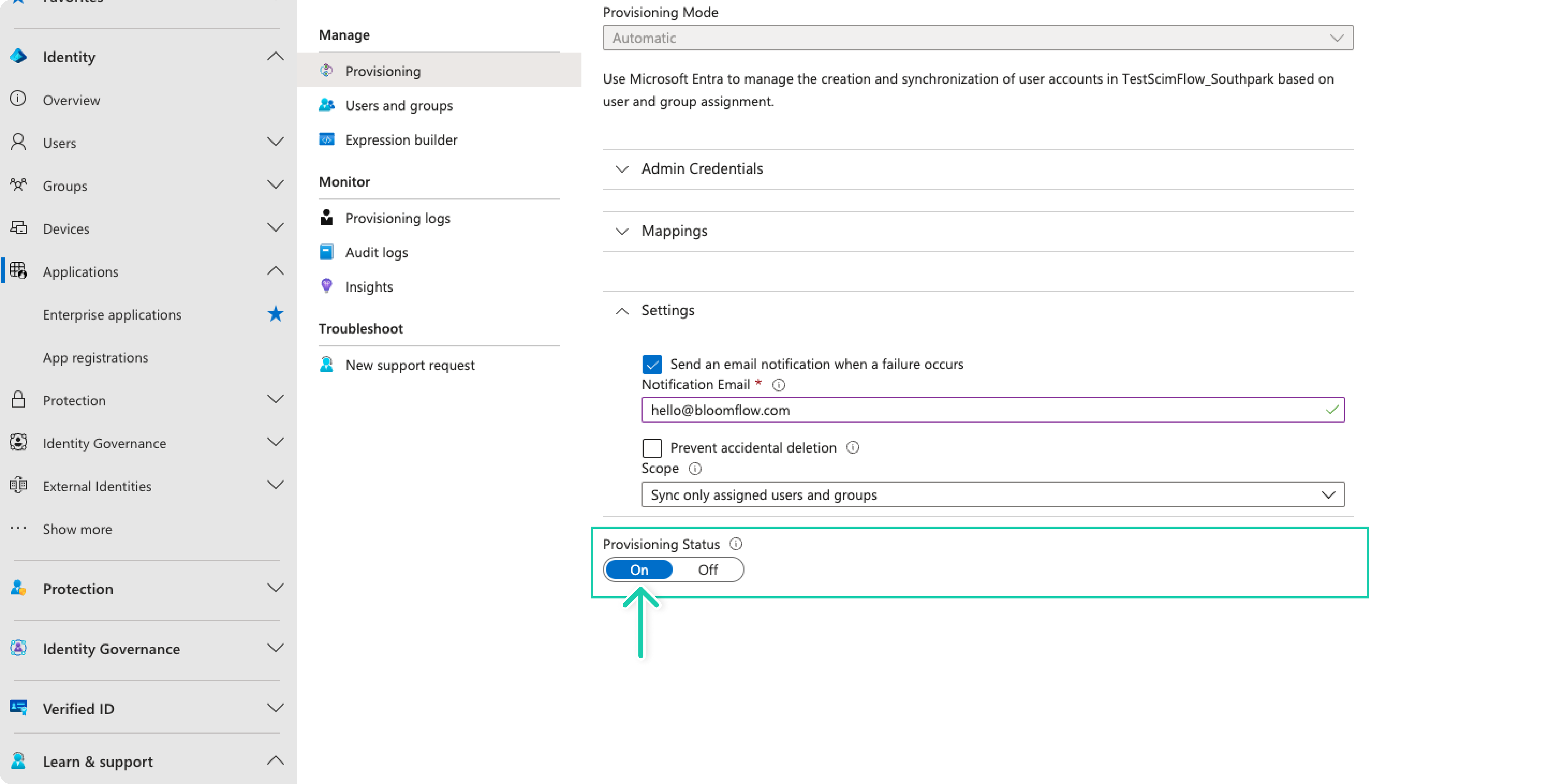 set email notificiation